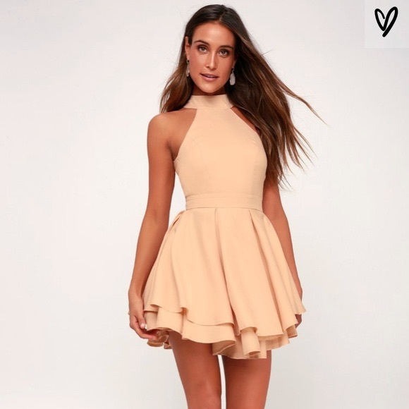 Lulus Dresses & Skirts - Lulus nude/peach Skater formal dress